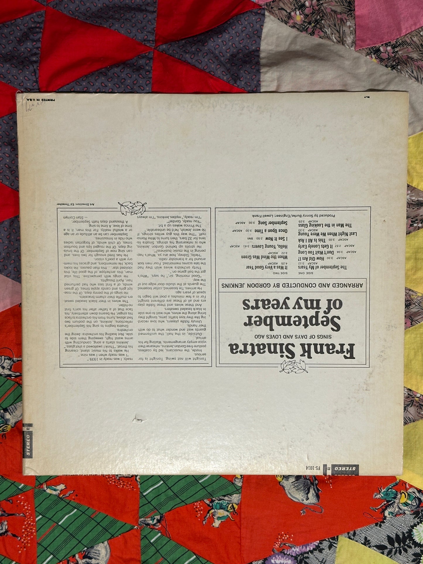 Tripp's Store / VINYLS / "September of my years" by Frank Sinatra / Record LP