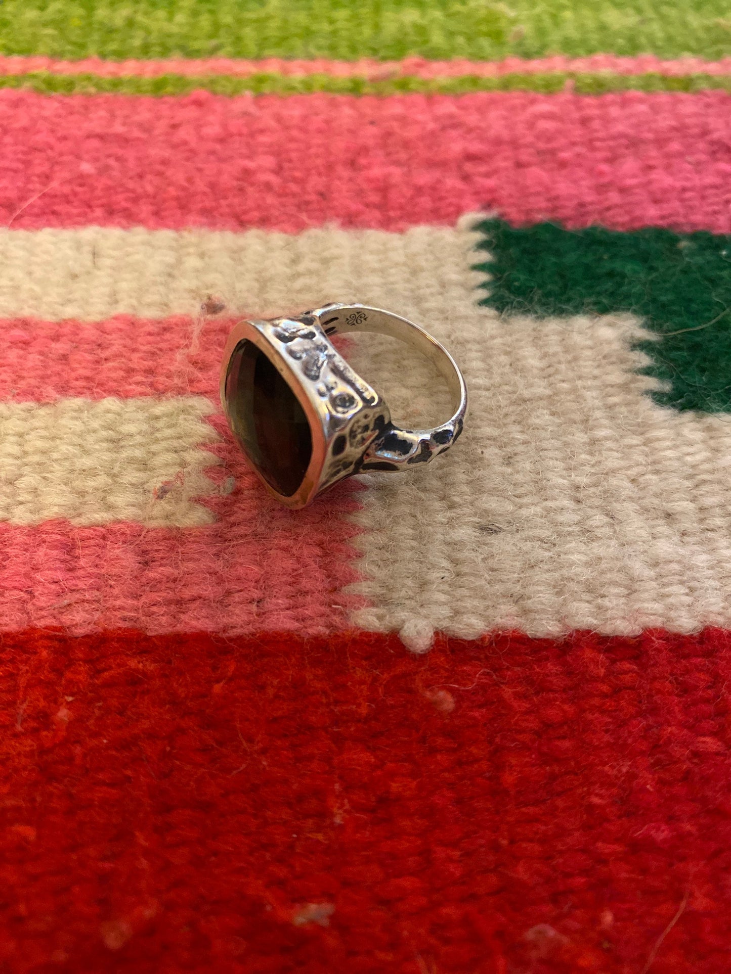 Tripp's Store : Smoky topaz and sterling bezel set ring // size 6 // Smoky topaz sterling ring