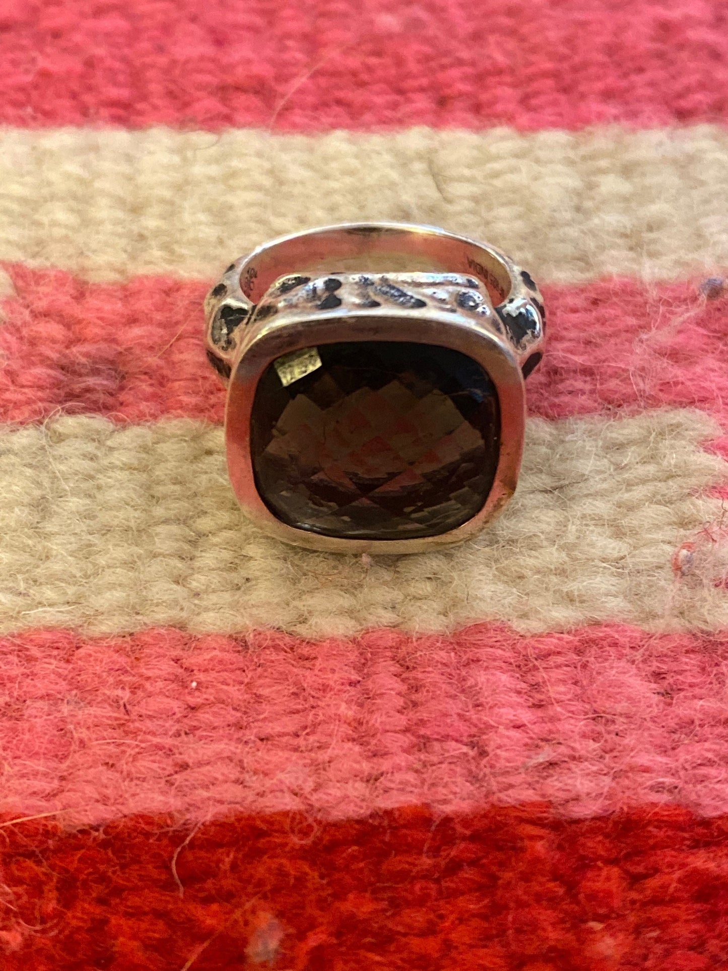 Tripp's Store : Smoky topaz and sterling bezel set ring // size 6 // Smoky topaz sterling ring