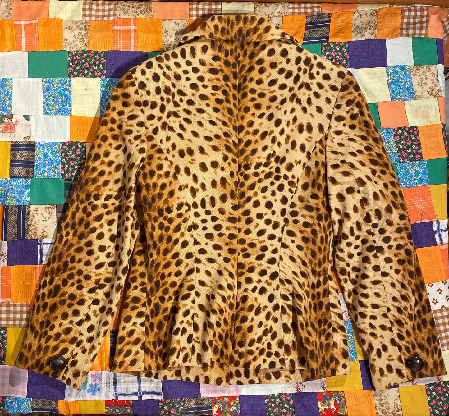 Tripp's Store / Leopard print Jones NY single breasted blazer jacket // Size 4 // Cheetah leopard print cotton single breasted jacket