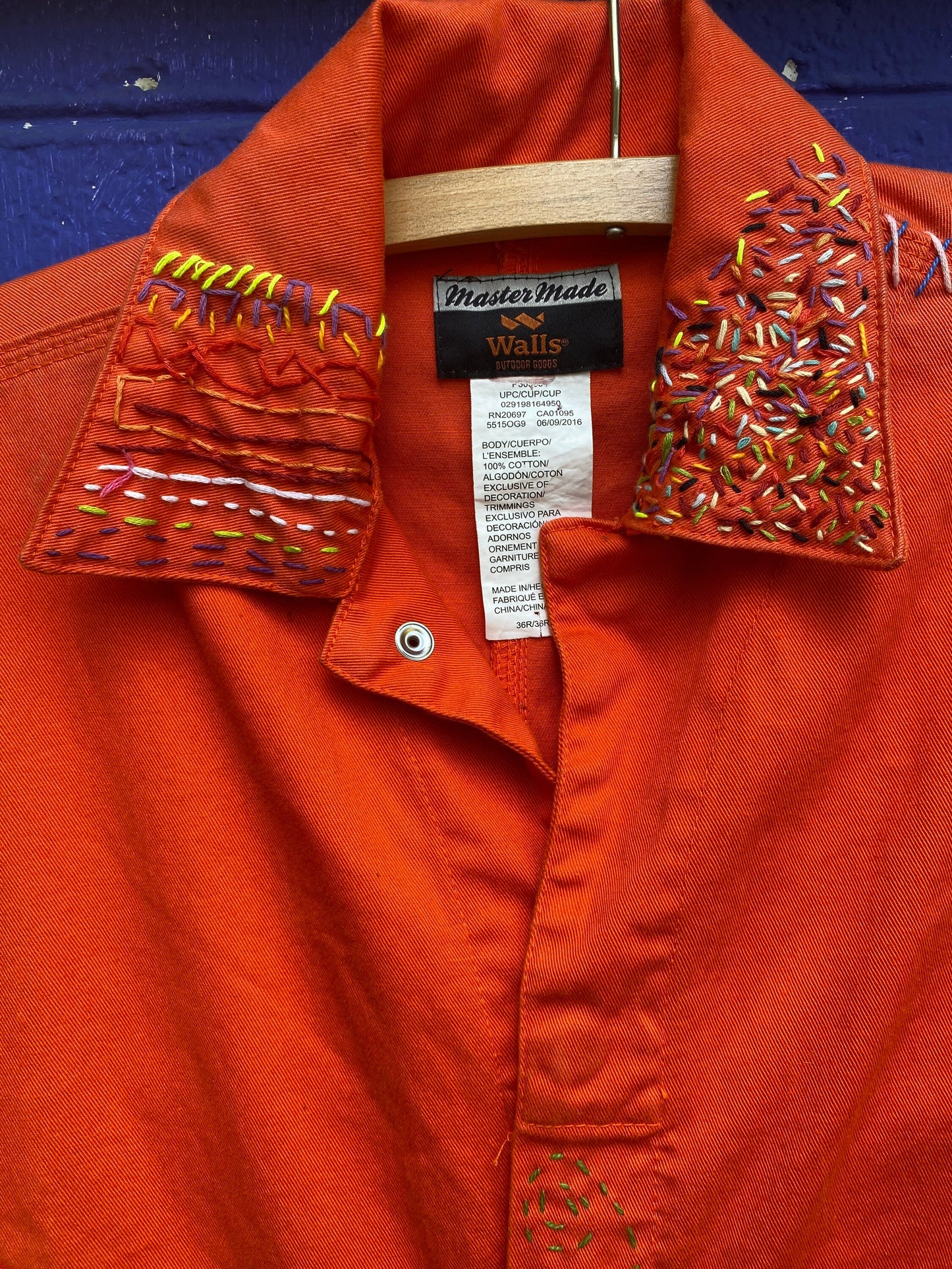 Tripp's Store : Bespoke hand stitched bright orange boiler suit // Men's Size Medium // One of a kind stitched coveralls