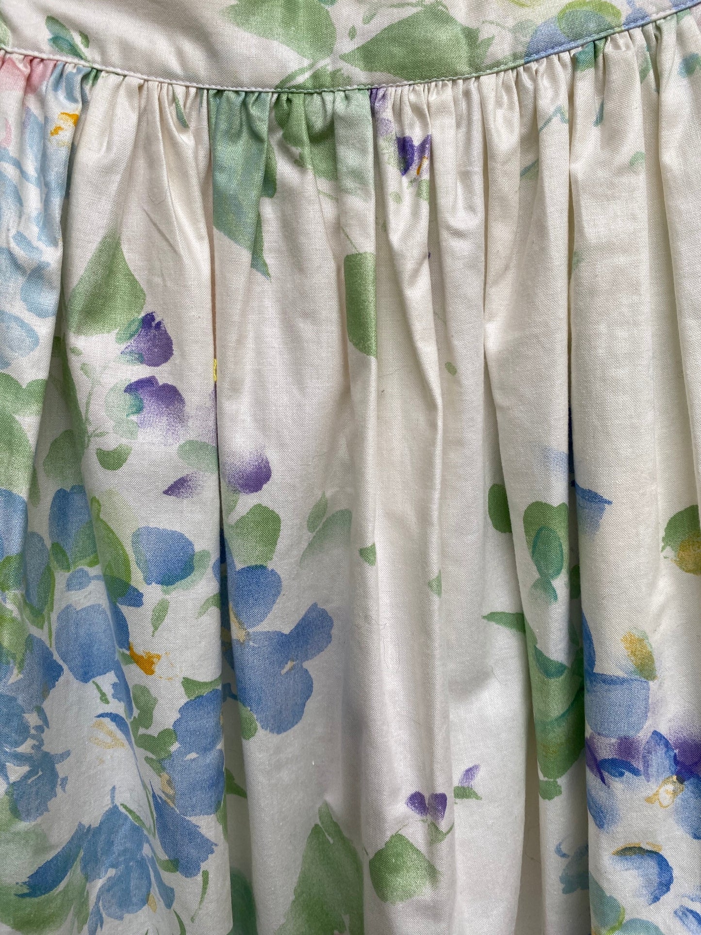 Tripp's Store : Currie-Bonner customized long skirt // size 6 // One of a kind painted and stitched print dirndl long skirt