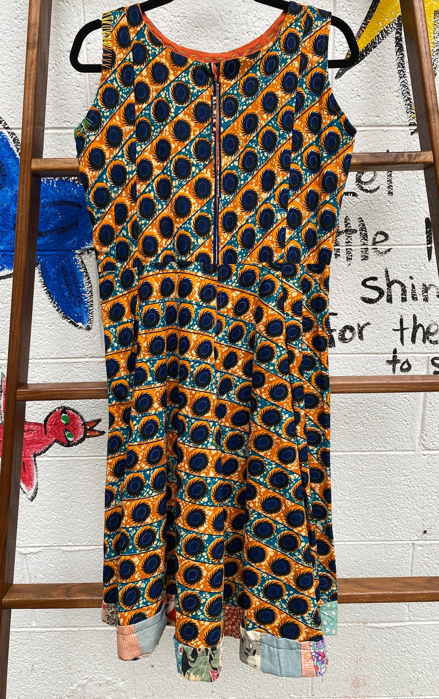 Tripp's Store : Bespoke One of a kind, hand made dress // Size medium // African wax cloth stitched dress