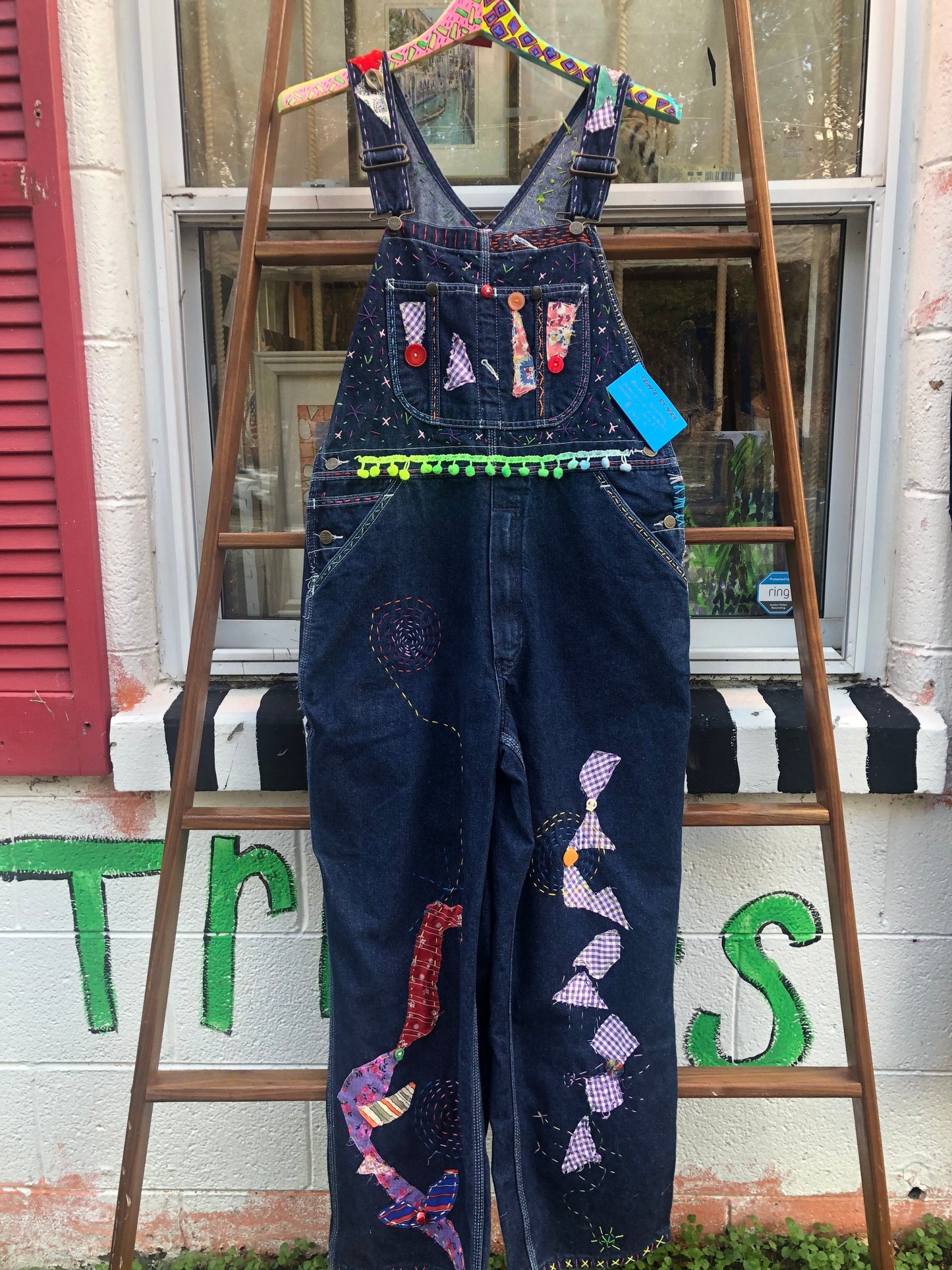 Tripp's Store / CLOTHING / Bespoke Vintage One of a kind Overalls // 36"x28" // Hand stitched, patched, and wonderful Vintage Bib Overalls