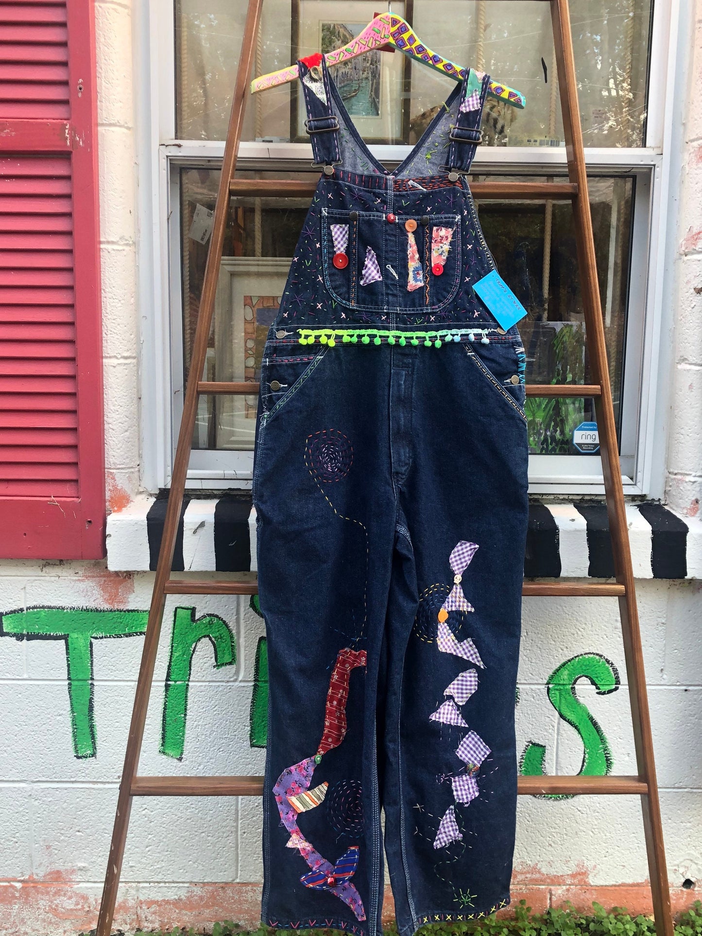 Tripp's Store / CLOTHING / Bespoke Vintage One of a kind Overalls // 36"x28" // Hand stitched, patched, and wonderful Vintage Bib Overalls