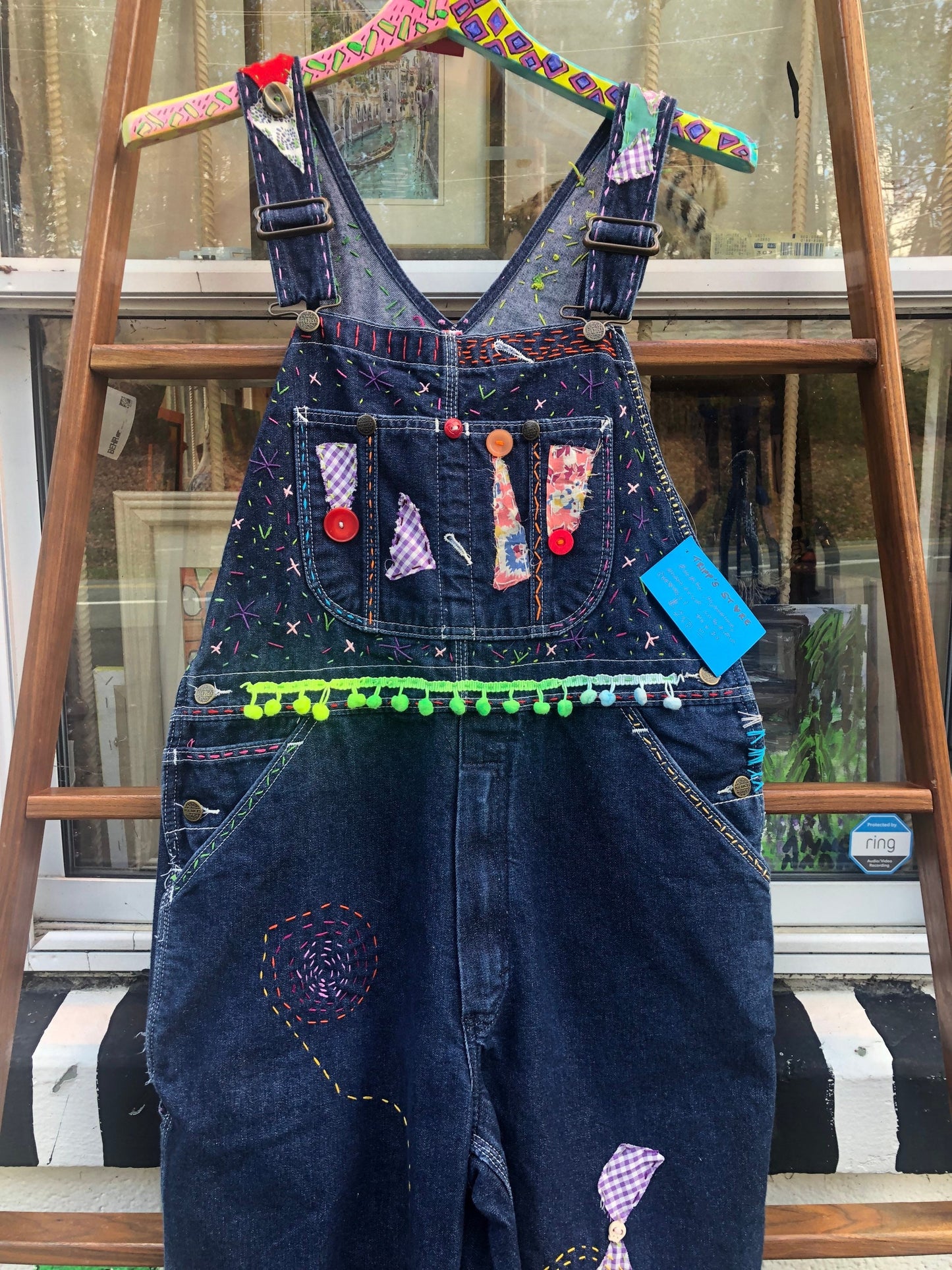 Tripp's Store / CLOTHING / Bespoke Vintage One of a kind Overalls // 36"x28" // Hand stitched, patched, and wonderful Vintage Bib Overalls