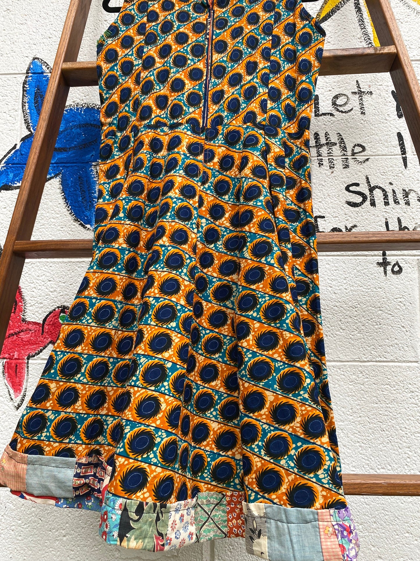 Tripp's Store : Bespoke One of a kind, hand made dress // Size medium // African wax cloth stitched dress