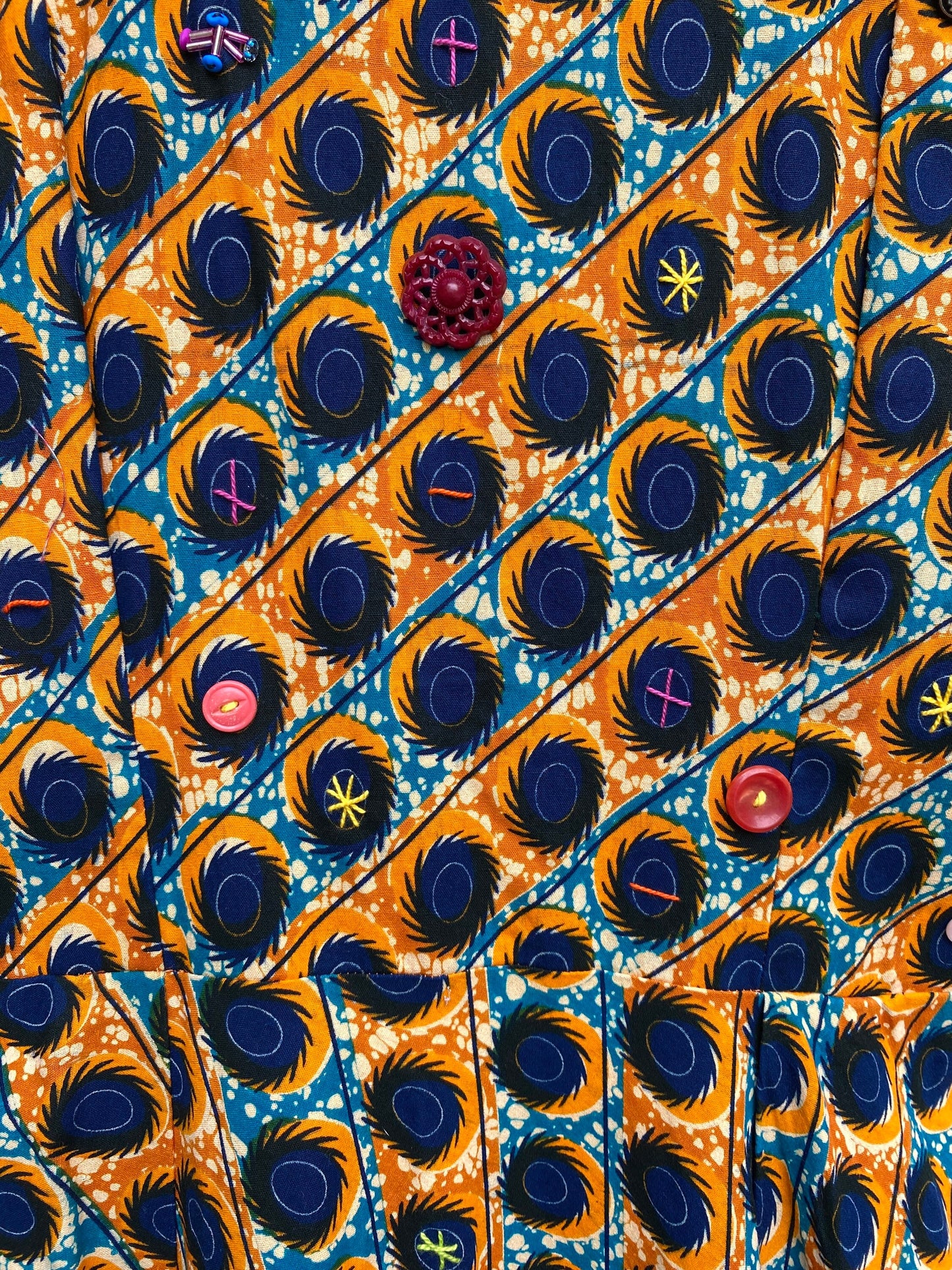 Tripp's Store : Bespoke One of a kind, hand made dress // Size medium // African wax cloth stitched dress