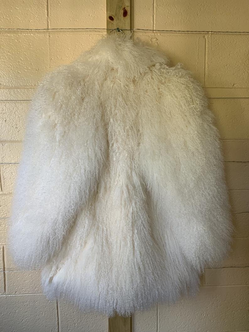 Tripp's Store : Vintage designer Tibetan lamb fur 70s authentic shag coat fully lined with pockets // 1970s