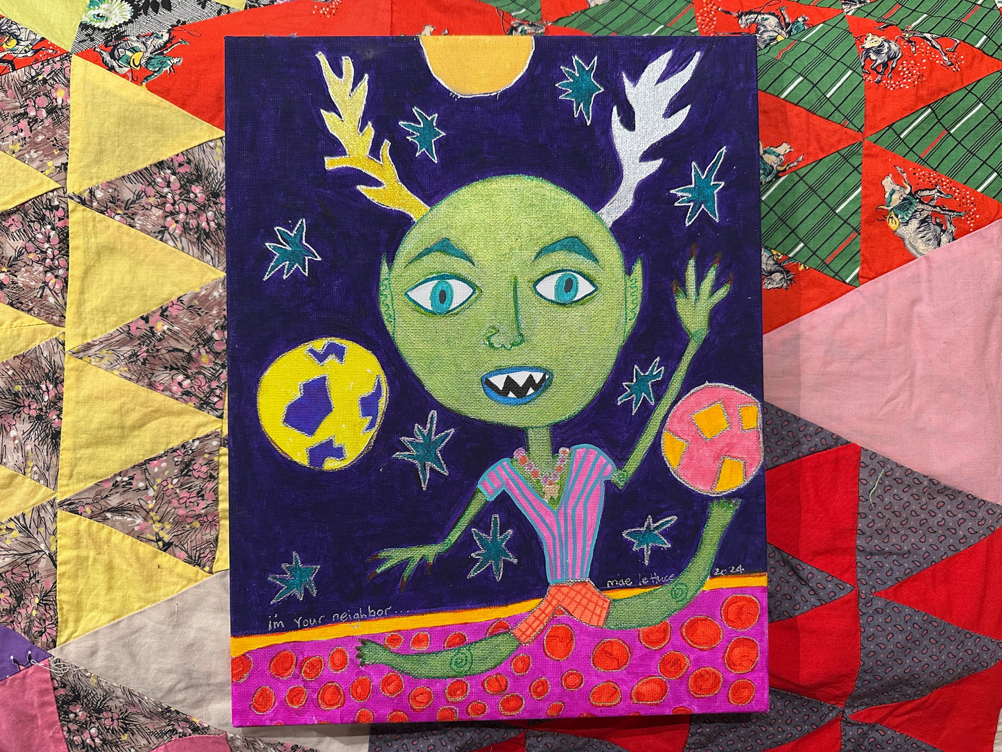 Tripp's Store / ART / OOAK folk art painting on canvas