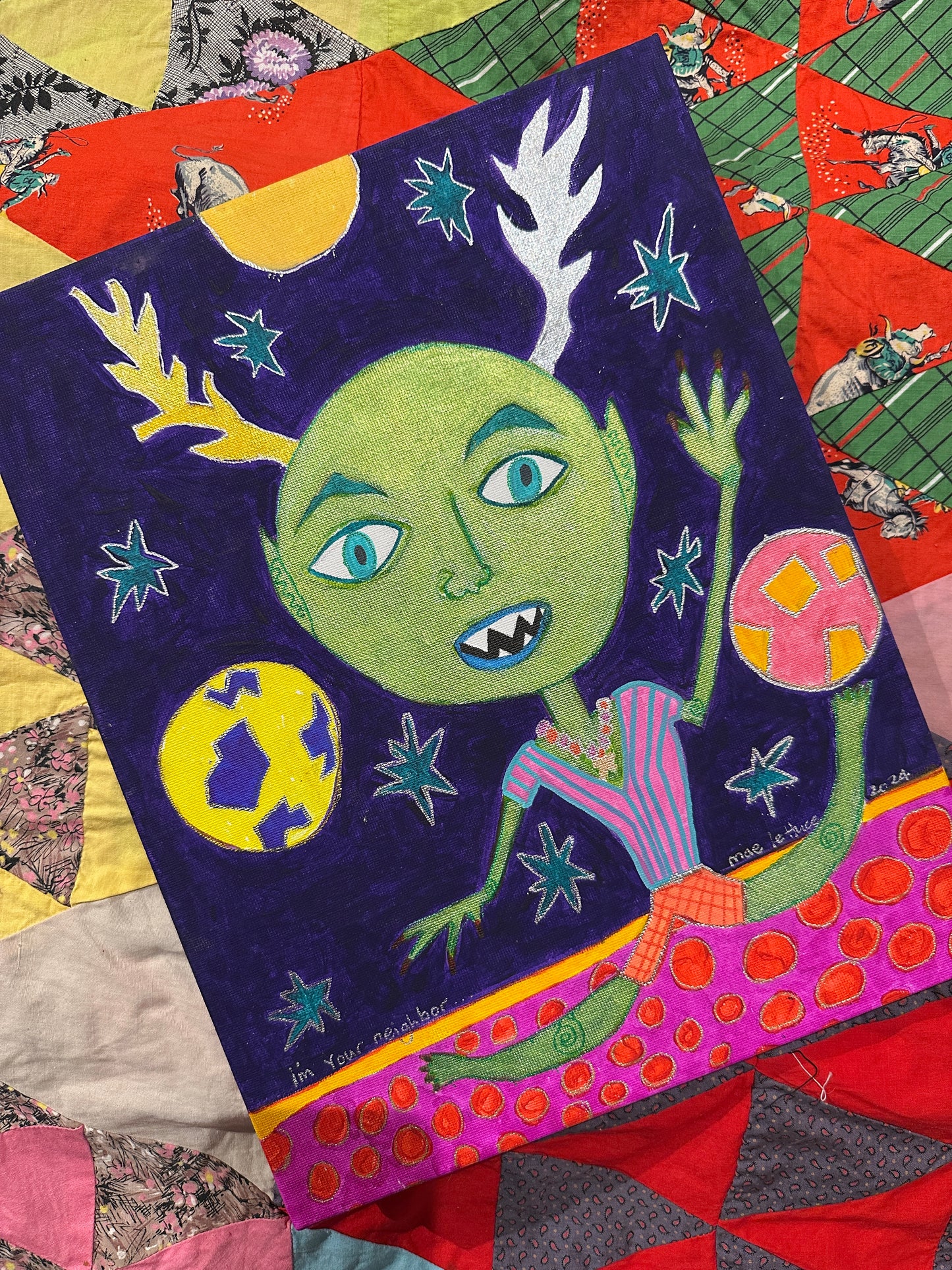 Tripp's Store / ART / OOAK folk art painting on canvas