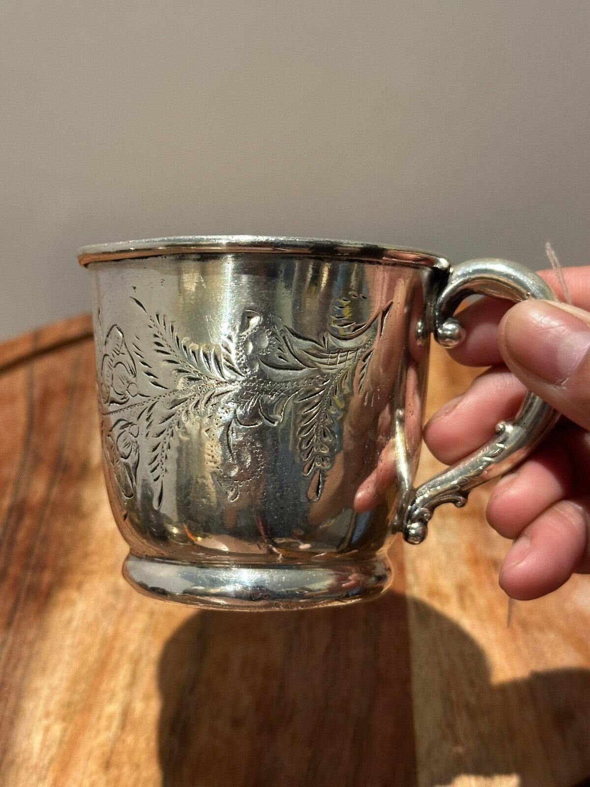 Vintage silver plated baby cup